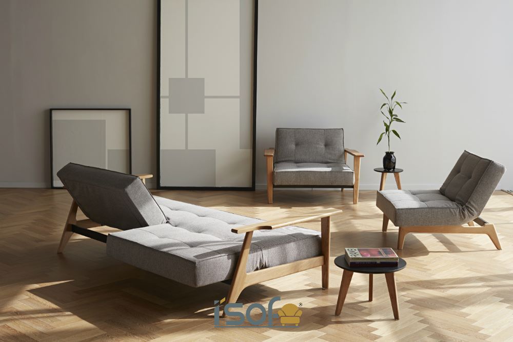 Ghế sofa đơn gỗ tự nhiên