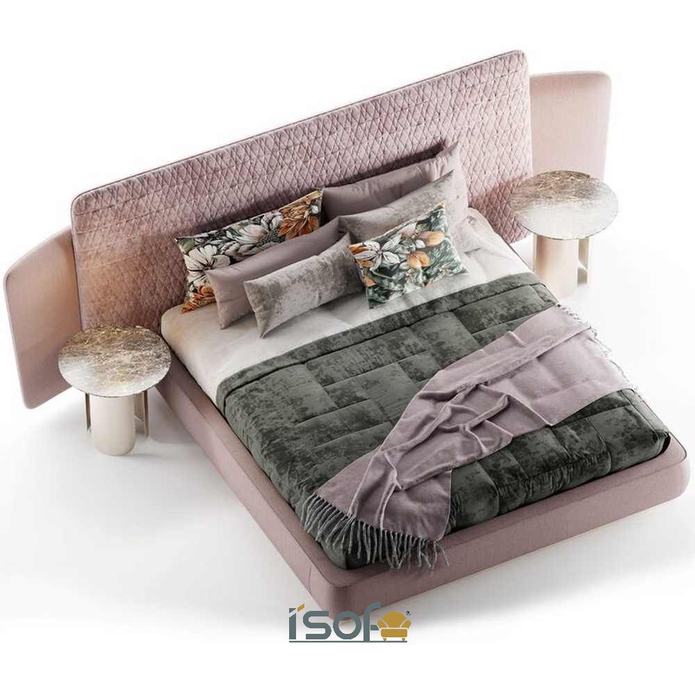 Sheila Double Bed Opera có thiết kế đầu giường mới lạ có thể thoải mái tựa lưng thư giãn