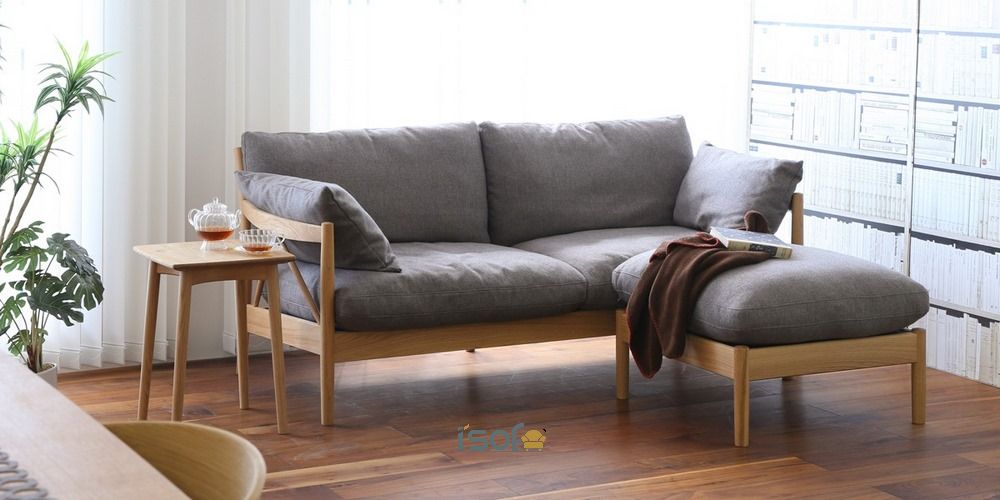 Sofa gỗ chữ L đa dạng về kích thước