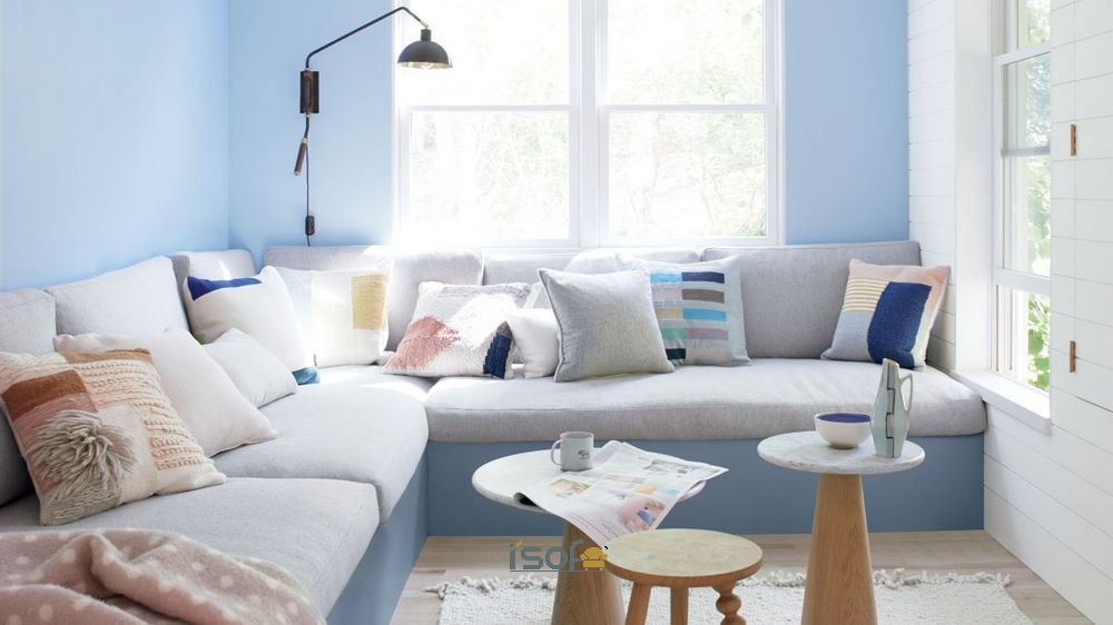 Sofa mini cho nhà nhỏ dạng góc giúp tối ưu hóa không gian trong phòng