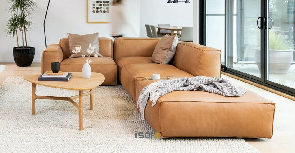 Ghế sofa da lộn dạng góc đặt được ở mọi nơi bất kể diện tích nhà lớn hoặc nhỏ