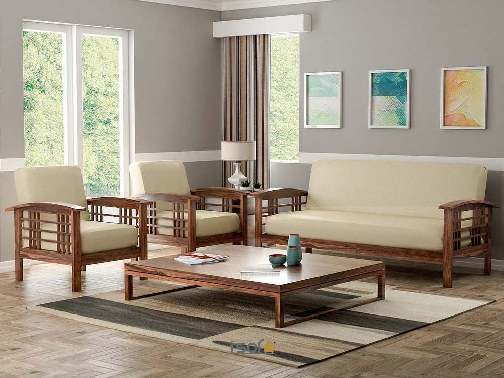 Bộ ghế sofa gỗ mini với kiểu dáng thiết kế tối giản giúp việc vệ sinh ghế dễ dàng