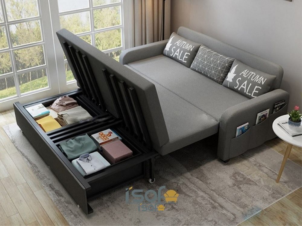 Mẫu ghế sofa kiêm giường ngủ mini nhỏ gọn, dễ dàng bố trí là một gợi ý không thể bỏ qua dành cho những căn phòng có không gian hạn chế.